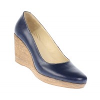 Oferta  39 Pantofi dama casual din piele naturala bleumarin cu platforma de 7 cm Mara - LP3550BL